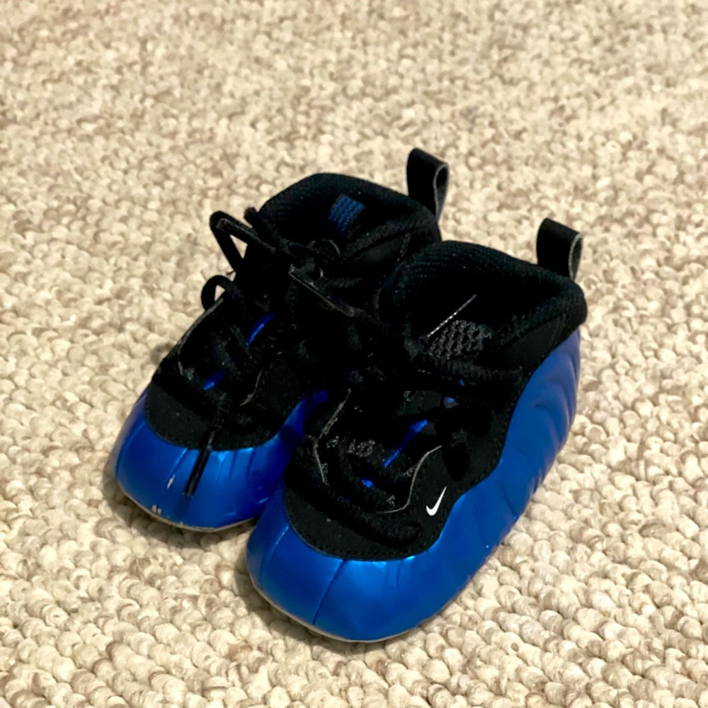 Nike Blue Foamposite infant Crib shoes